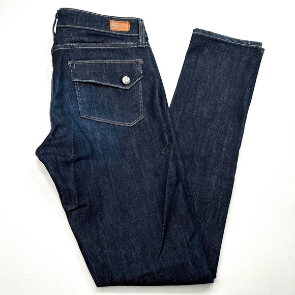 PAIGE | Skyline Dark Wash Flap Pocket Jeans Size 27 - Picture 2 of 6